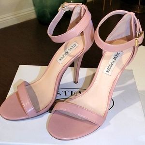 Steve Madden REALOVE Pump stiletto sandal heel buckle strap Blush Leather 8 M